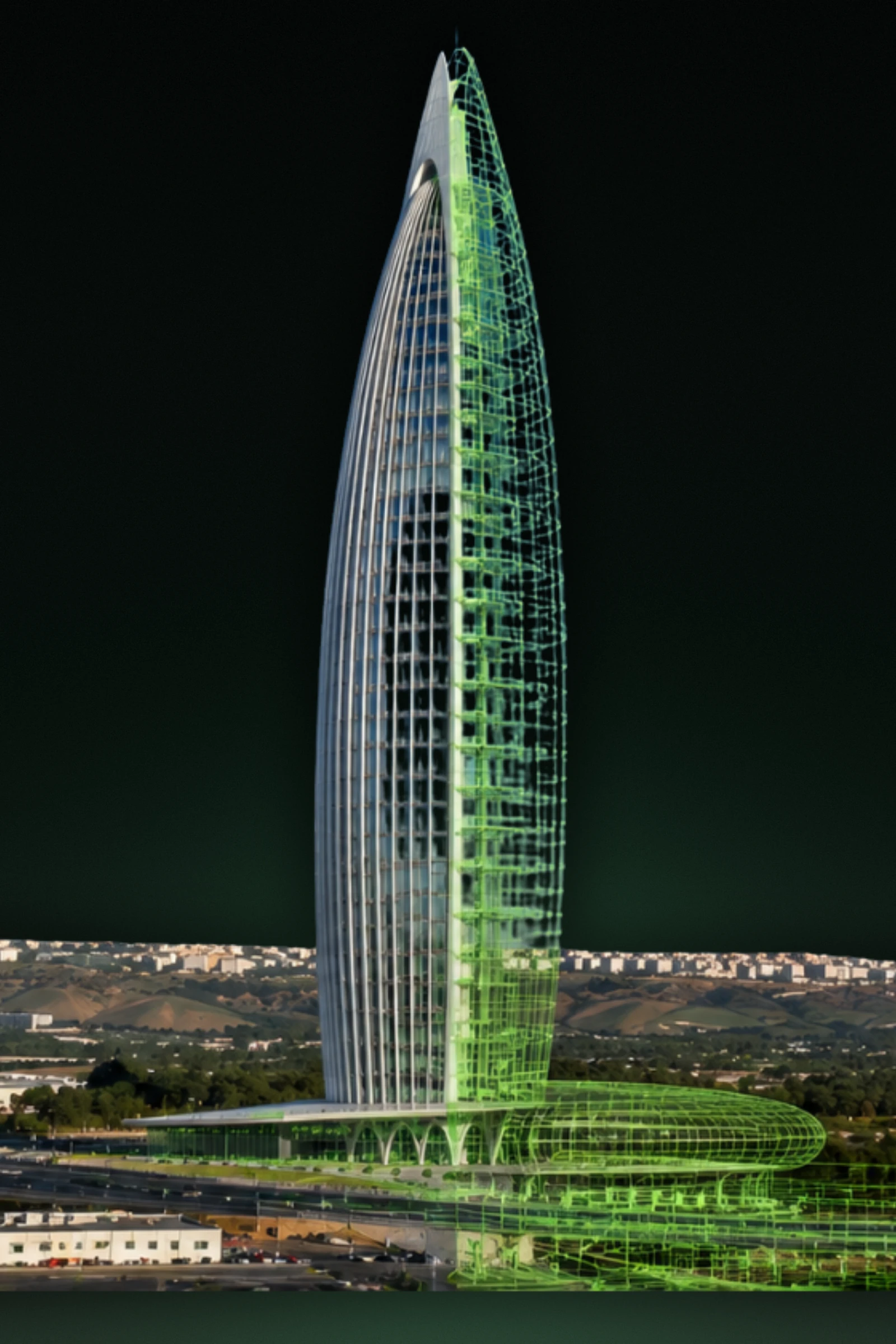 La Tour Mohammed VI avec sa maquette numérique BIM superposée